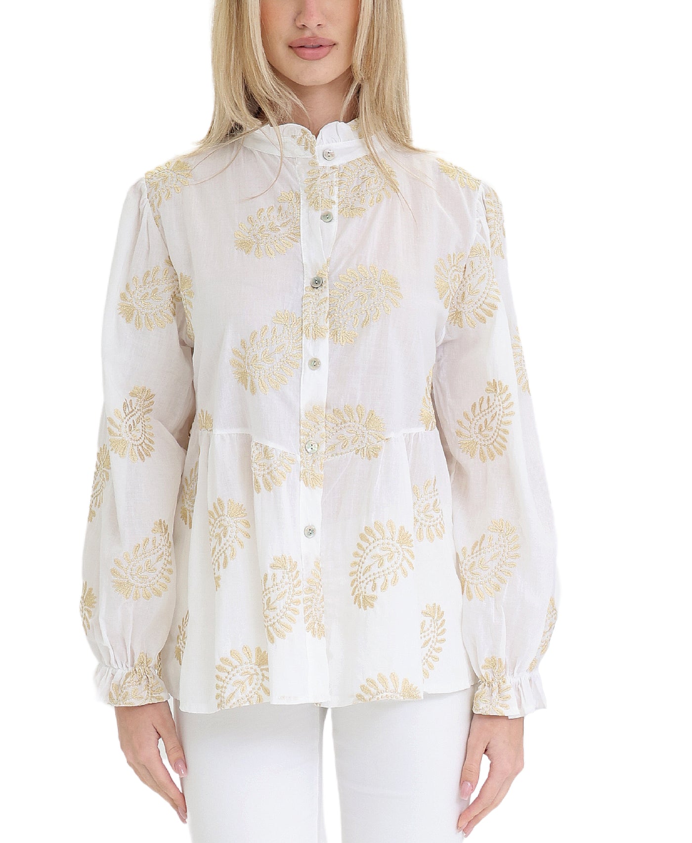 Metallic Embroidered Blouse view 1