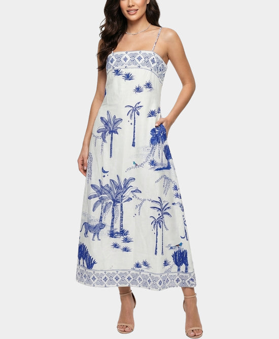 Tropical Print Midi Dress view 1