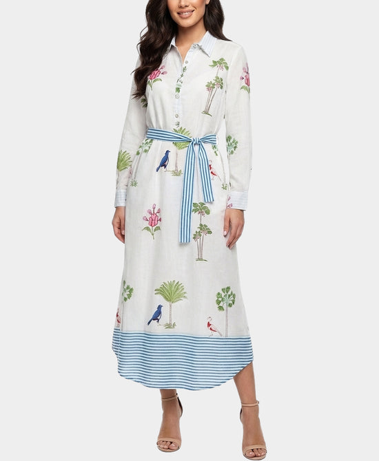 Floral Print Maxi Shirt Dress view 1