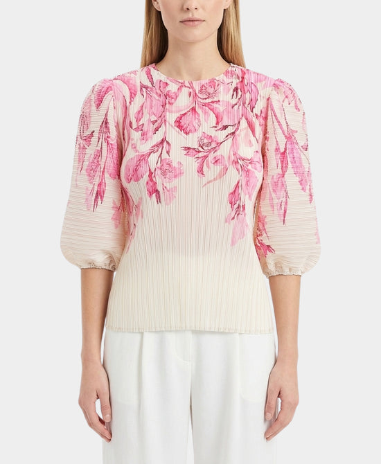 Printed Plisse Top view 1