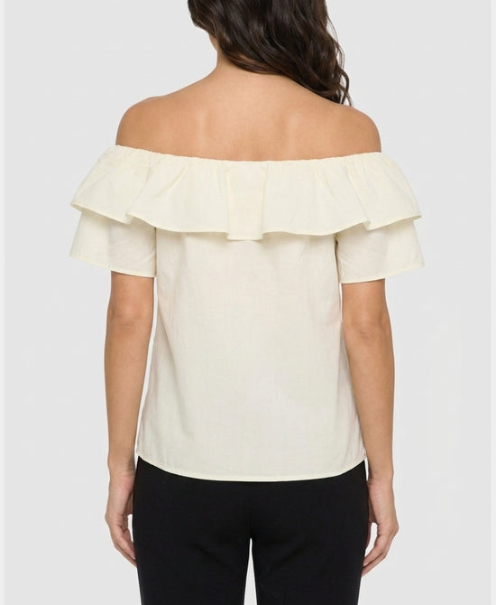 
Off Shoulder Floral Top in IVORY MULTI view 2