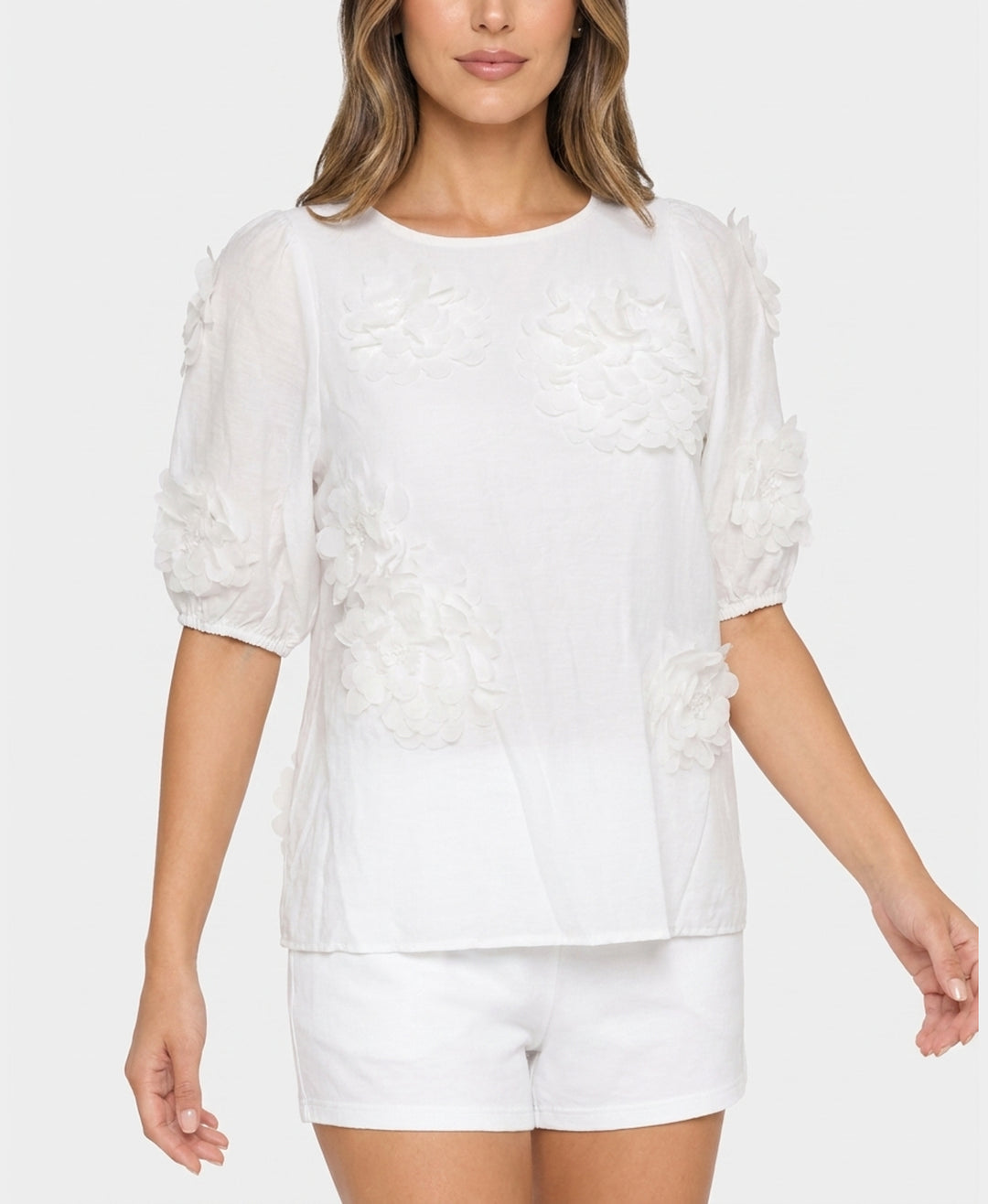 Sheer Blouse w/ 3D Flowers – FOX'S - Online