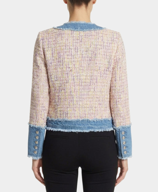 Tweed Jacket w/ Denim Trim view 