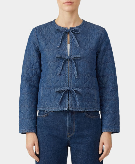 Heart Quilted Denim Jacket view 