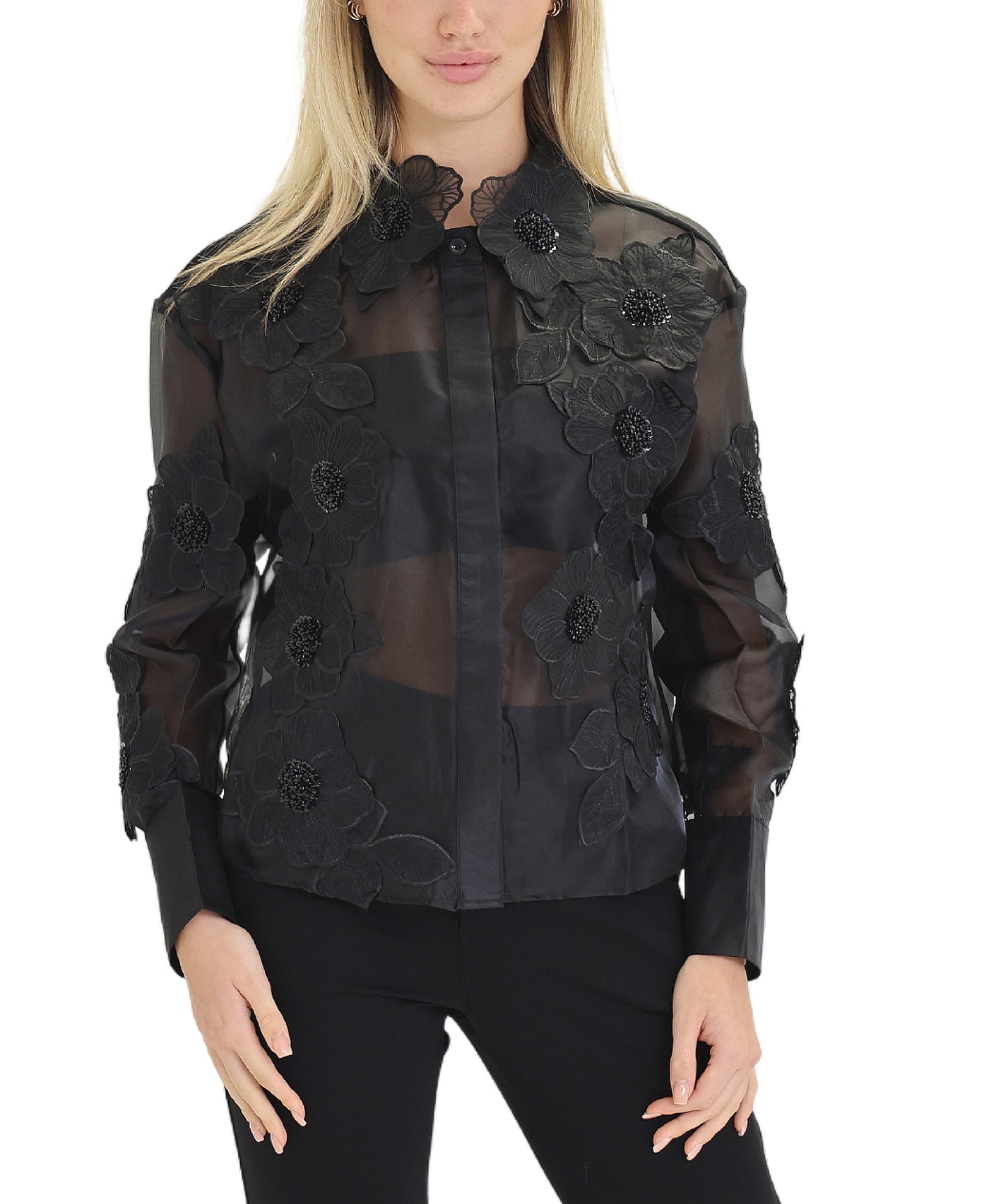 Organza Blouse w/ Flowers view 1