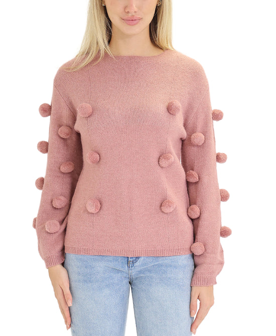 Sweater w/ Pom Poms view 