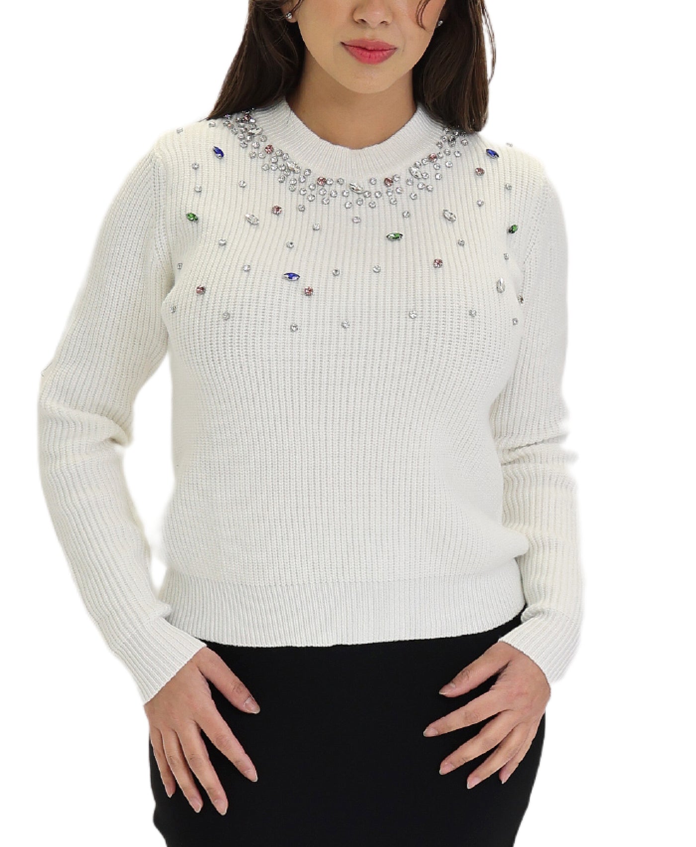 Sweater w/ Multi Color Jewels image 1