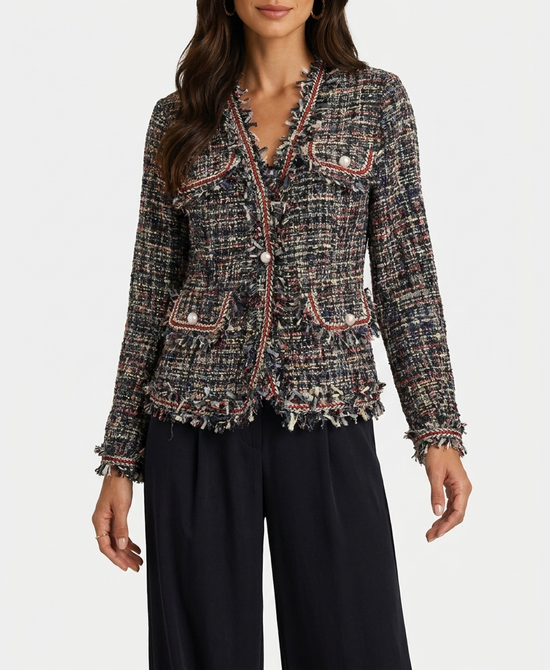 
Tweed Blazer w/ Pearls in MULTI view 1