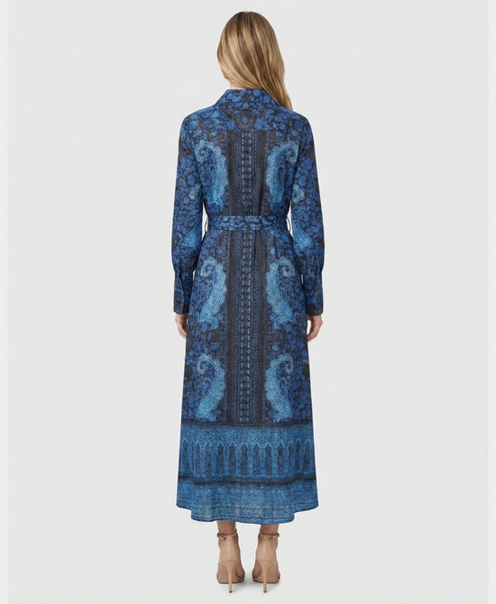 
Paisley Print Shirt Dress in BLUE/BLACK view 2