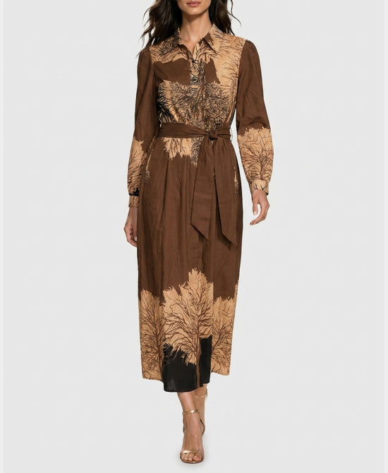 
Printed Maxi Dress in BROWN MULTI view 1