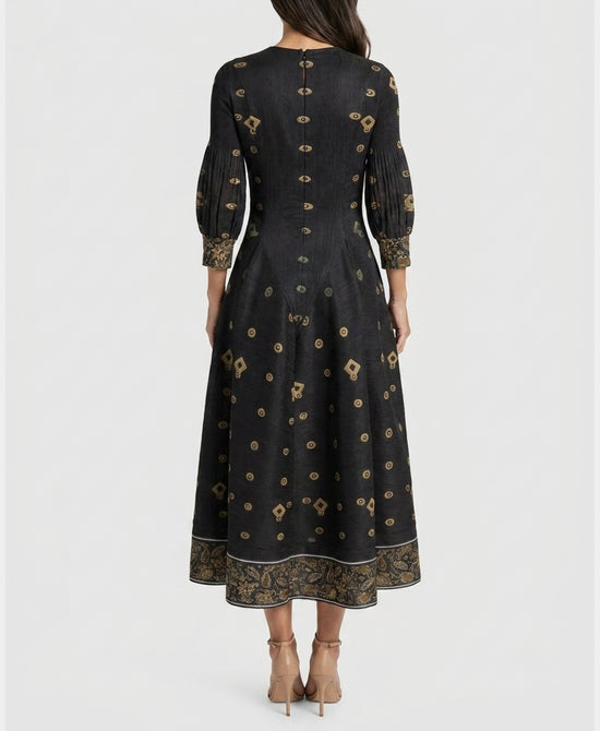 
Printed Plisse Maxi Dress in BLACK MULTI view 2
