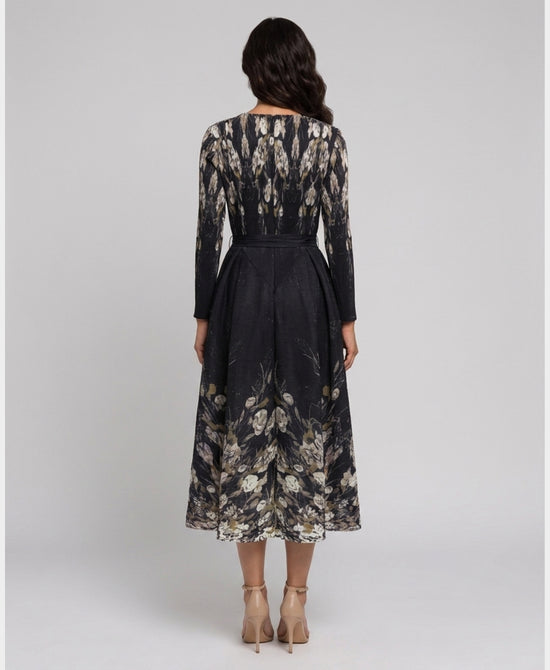 
Floral Plisse Maxi Dress in BLK view 2