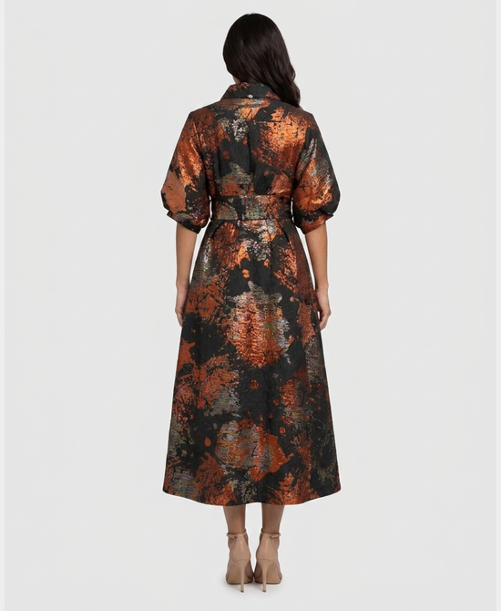 
Metallic Brocade Maxi Dress in MULTI view 2