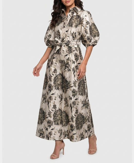 
Brocade Maxi Dress in GREY/BLACK/GOLD view 1