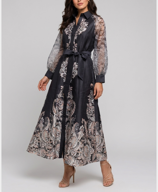 
Paisley Print Maxi Dress in BLACK MULTI view 1