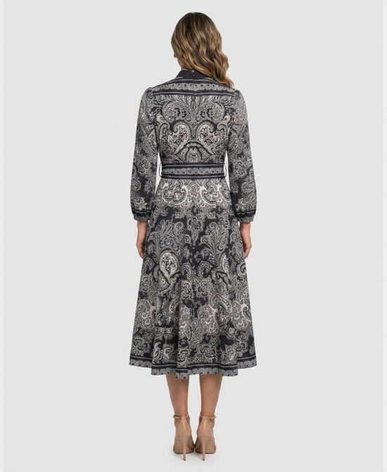 
Paisley Print Maxi Dress in BLACK/WHITE view 2