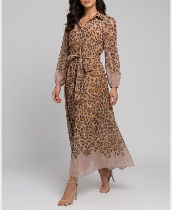 
Leopard Print Maxi Dress in TAN/BROWN view 1