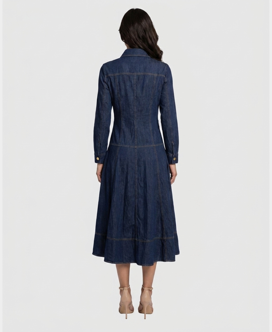 
Denim Maxi Dress in BLUE DENIM view 2