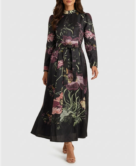 
Floral Maxi Dress in BLACK/PURPLE view 1