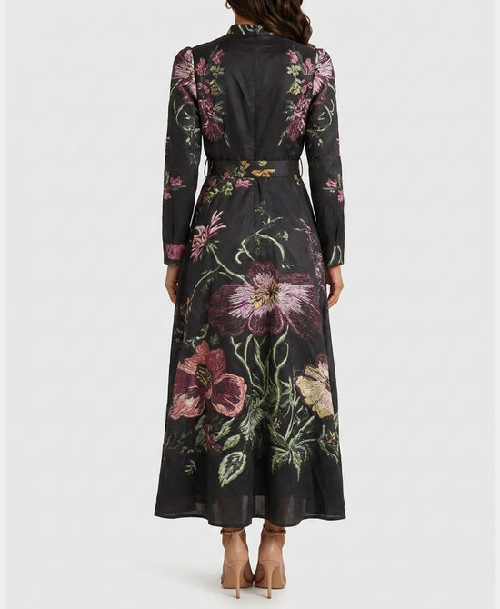 
Floral Maxi Dress in BLACK/PURPLE view 2