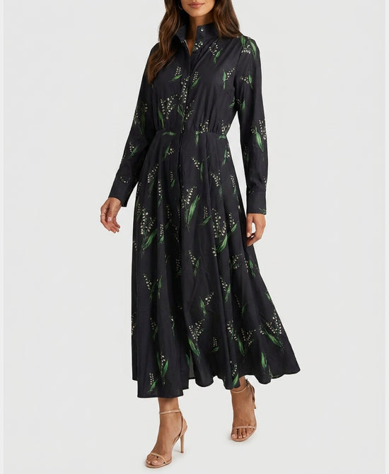 
Floral Maxi Dress in BLACK/GREEN view 1