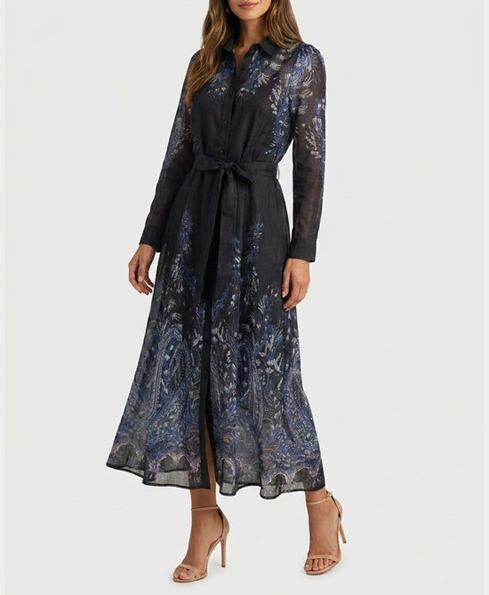 
Paisley Floral Maxi Dress in BLUE view 1