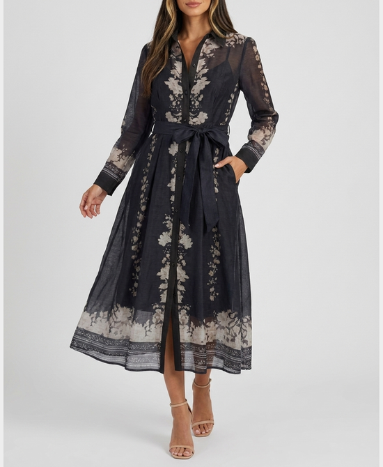 
Floral Print Maxi Dress in BLACK/BEIGE view 1