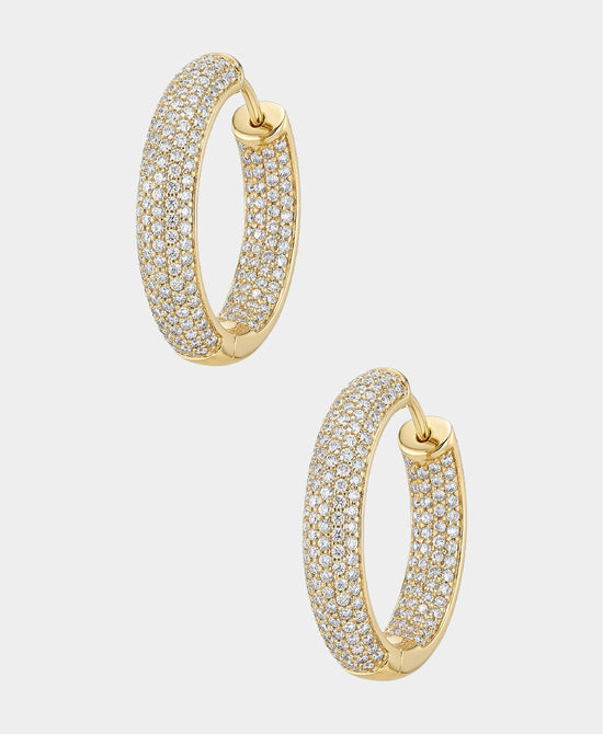 
Cubic Zirconia Hoop Earrings in GOLD view 2