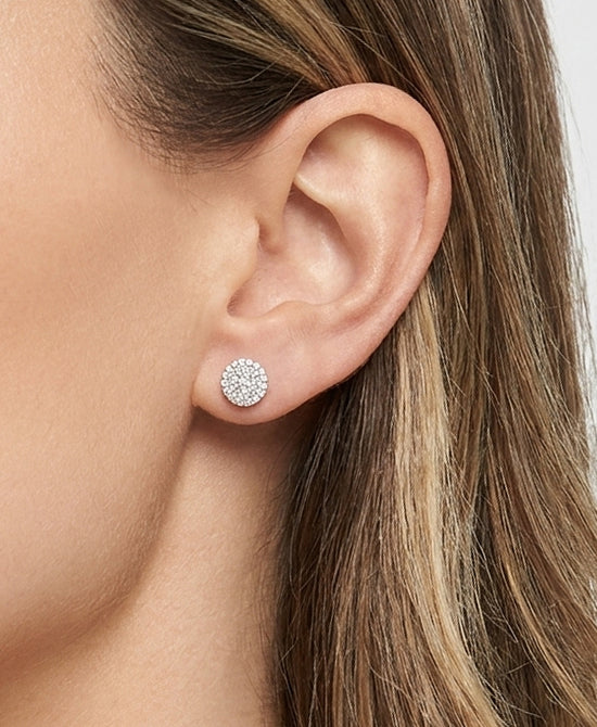 
Cubic Zirconia Stud Earrings in SILVER view 1