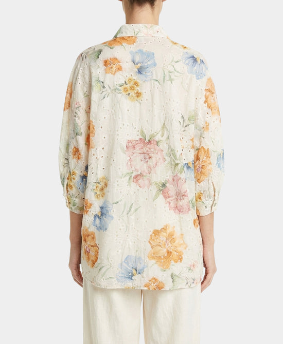 Floral Print Eyelet Blouse view 2