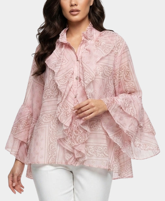 
Bandana Print Blouse in PINK view 1