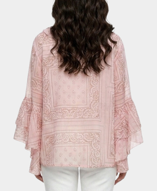
Bandana Print Blouse in PINK view 2