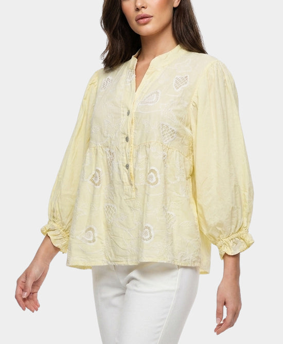 
Heart Embroidered Blouse in YELLOW view 1