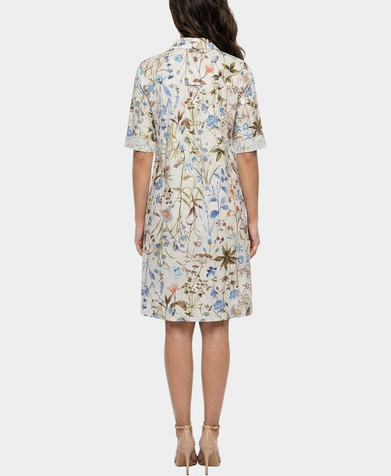 
Floral Print Shirt Dress in IVORY MULTI view 2