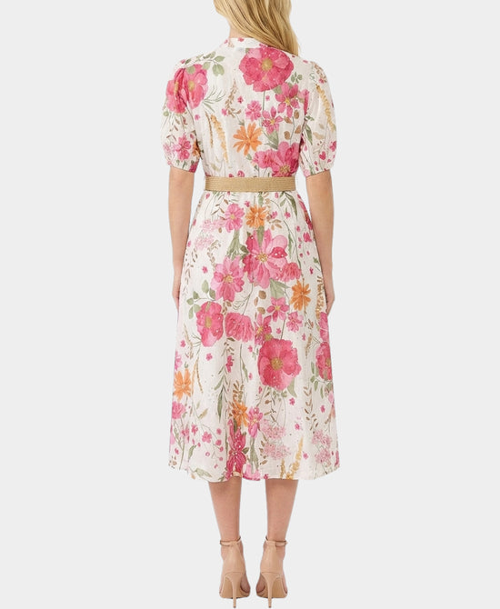 Floral Print Eyelet Midi Dress view 2