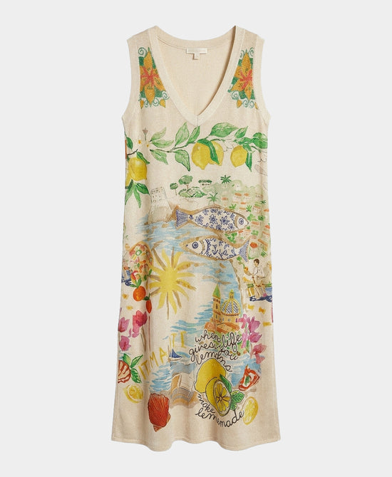 
Lemon & Fish Print Dress in MULTI view 2