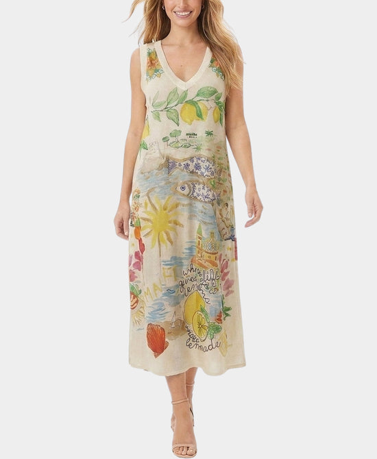
Lemon & Fish Print Dress in MULTI view 1