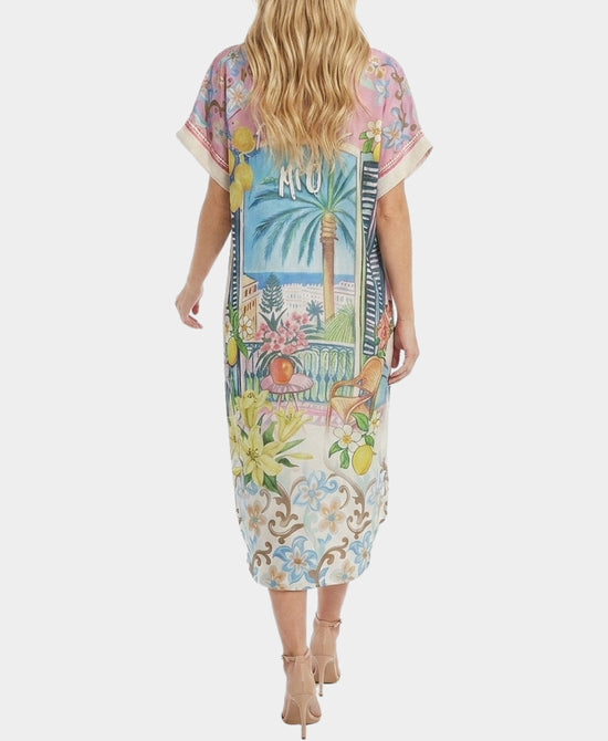 
"Amore Mio" Shirt Dress in PINK MULTI view 2