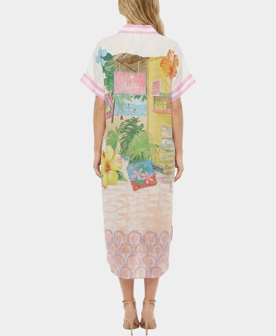 
"Pata De Vaca" Shirt Dress in PINK MULTI view 2