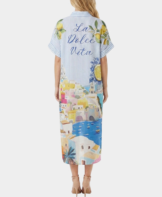 
La Dolce Vita Shirt Dress in BLUE MULTI view 2