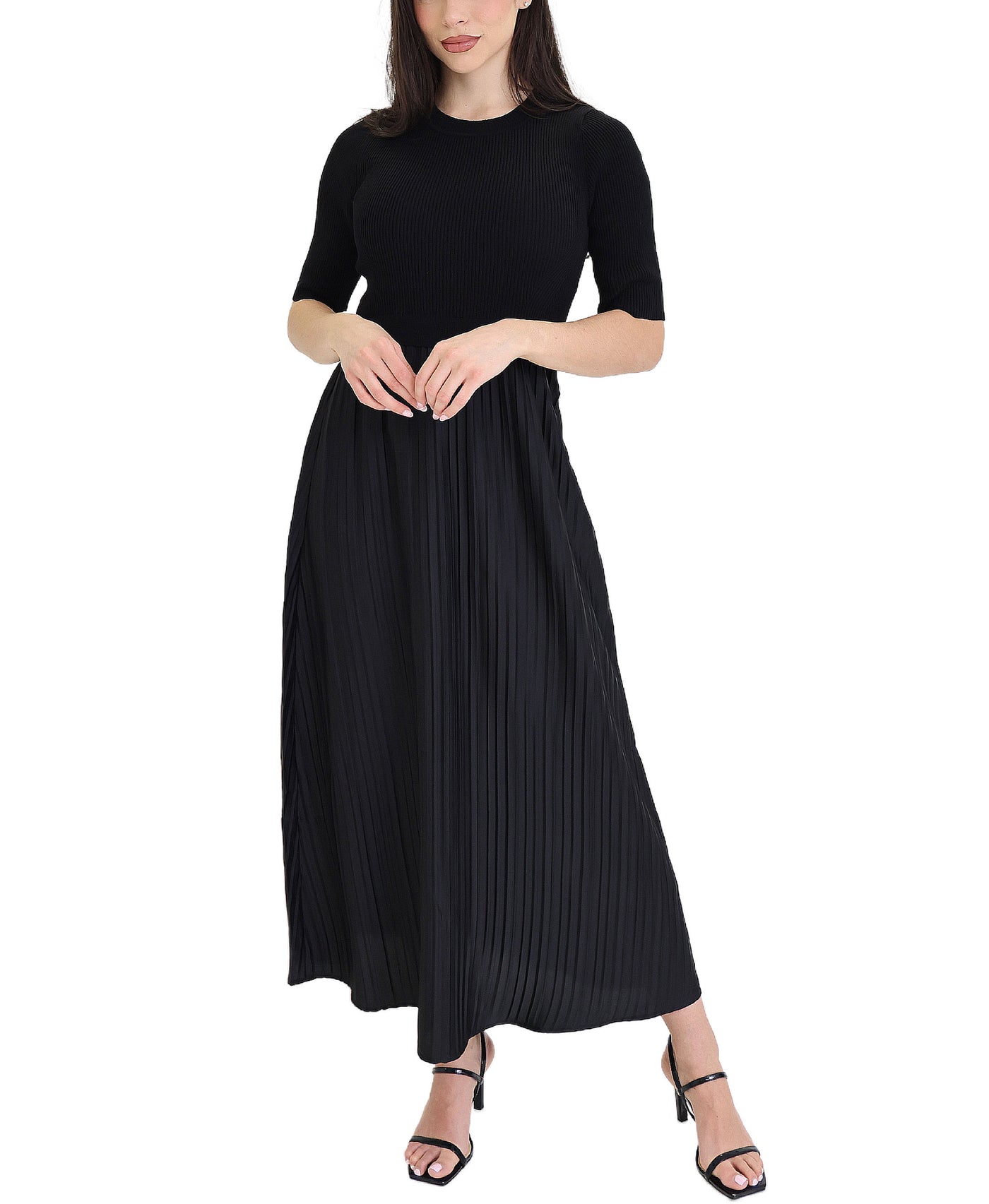 Solid Pleated Midi Dress view 1