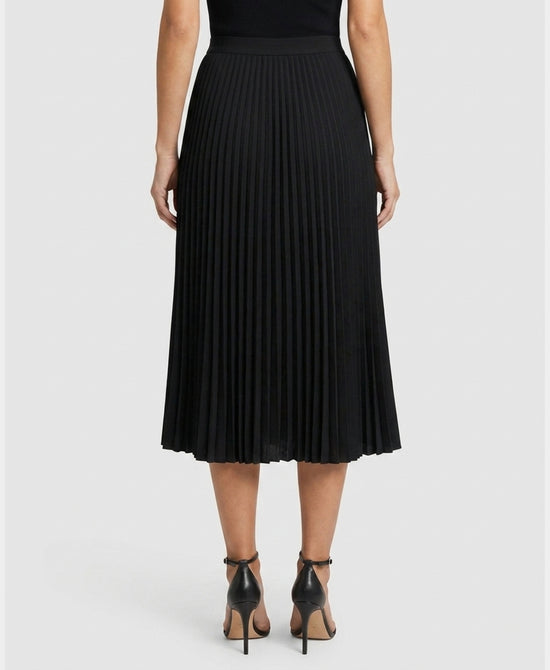
Two Tone Knit Midi Skirt in BROWN/BLACK view 2