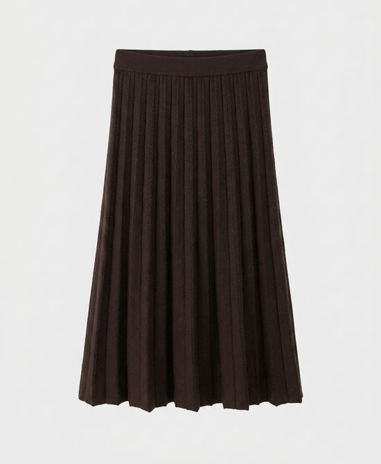 
Two Tone Knit Midi Skirt in BROWN/BLACK view 2