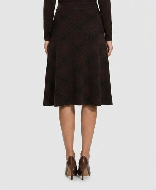 
Plaid Knit Midi Skirt in BROWN/BLACK view 2