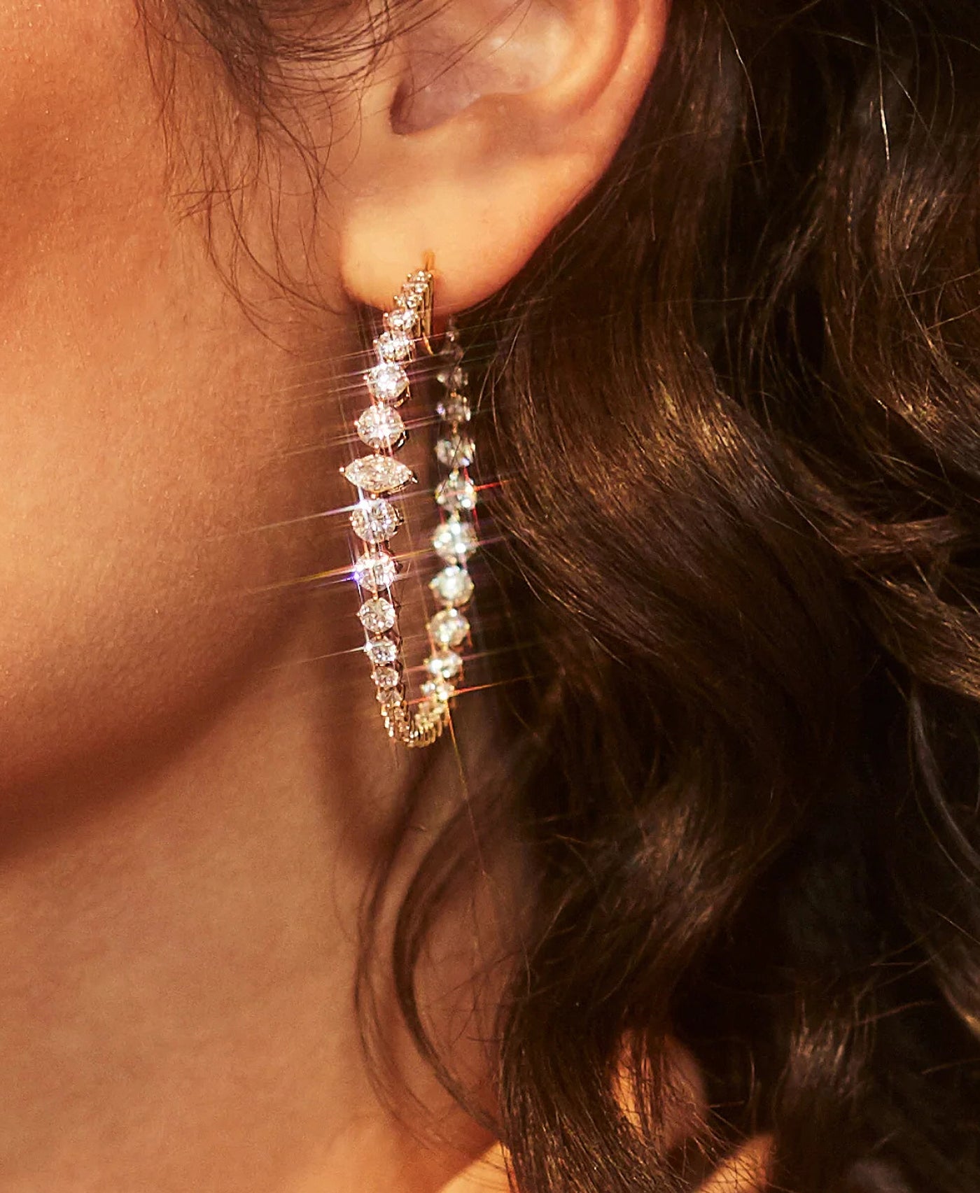 Crystal Hoop Earrings view 1