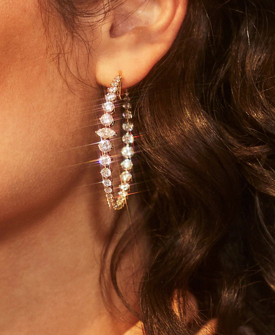 Crystal Hoop Earrings view 