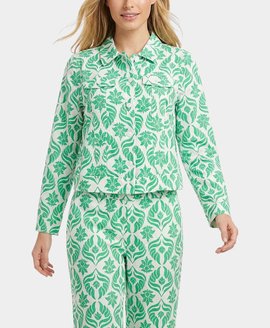 
Print Jacket in WHITE/GREEN view 1