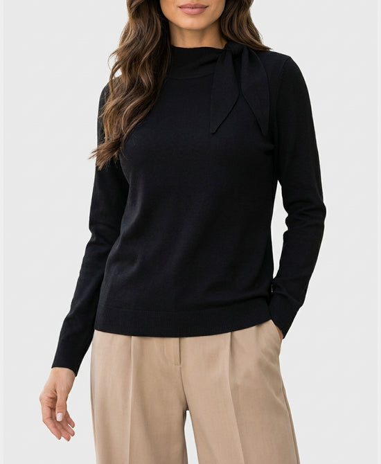 
Sweater w/ Side Tie in BLACK view 1