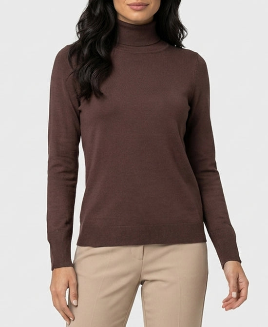 
Solid Turtleneck in BROWN view 1