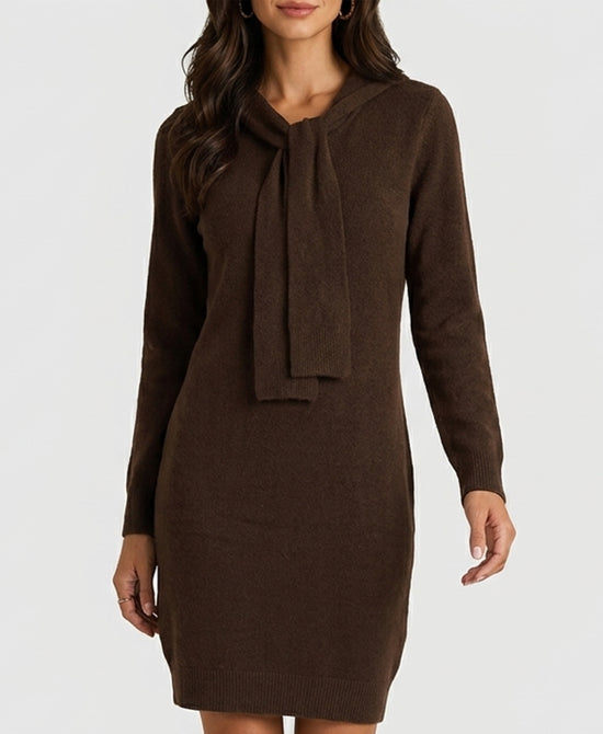 
Knit Sweater Dress in CHOCOLATE view 1